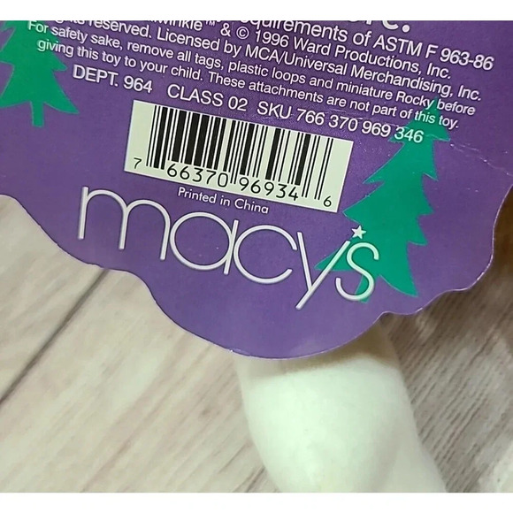 Vintage Macys Limited Edition Plush Christmas Bullwinkle Stuffed Moose Brown 21" - Picture 6 of 7